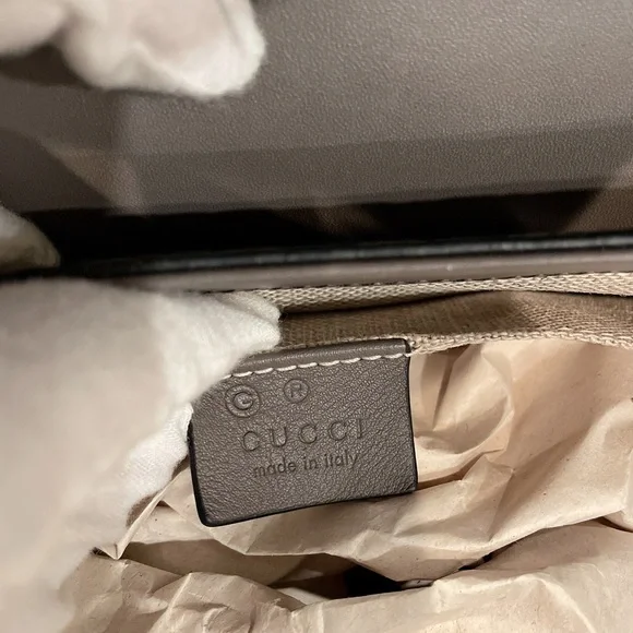 GUCCI 449635 Microguccissima Medium Emily Chain Shoulder Bag Grey - Picture 12 of 12